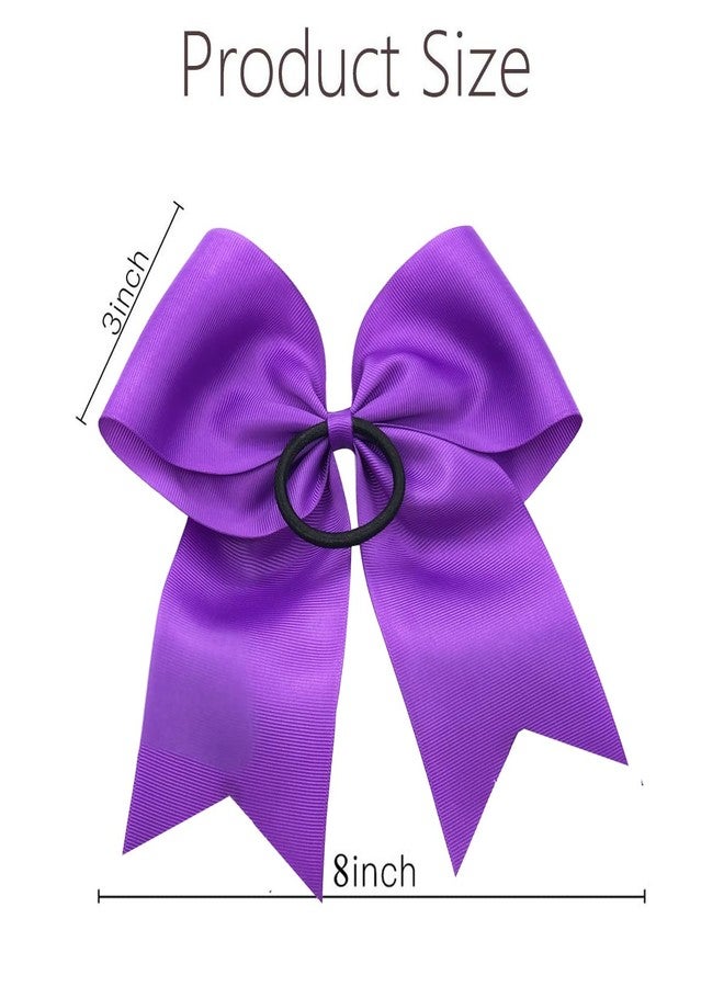 Hipcheer 20pcs 8" Large Cheer Bows for Girls, Hand-made Grosgrain Ribbon Hair Accessories for Teen Girls Softball Cheerleader Sports (Purple) - Image 4